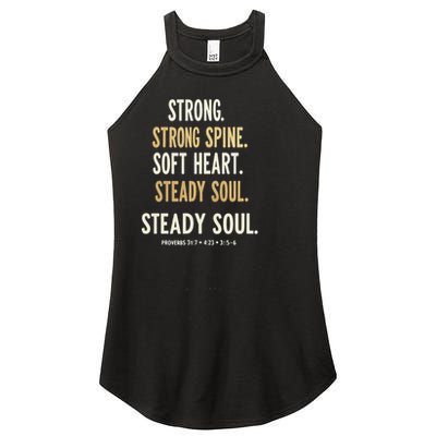 Strong Spine Soft Heart Steady Soul Bible Verse Women's Perfect Tri Rocker Tank