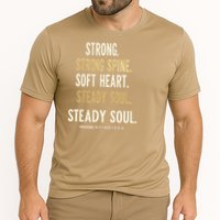Strong Spine Soft Heart Steady Soul Bible Verse Cooling Performance Crew T-Shirt
