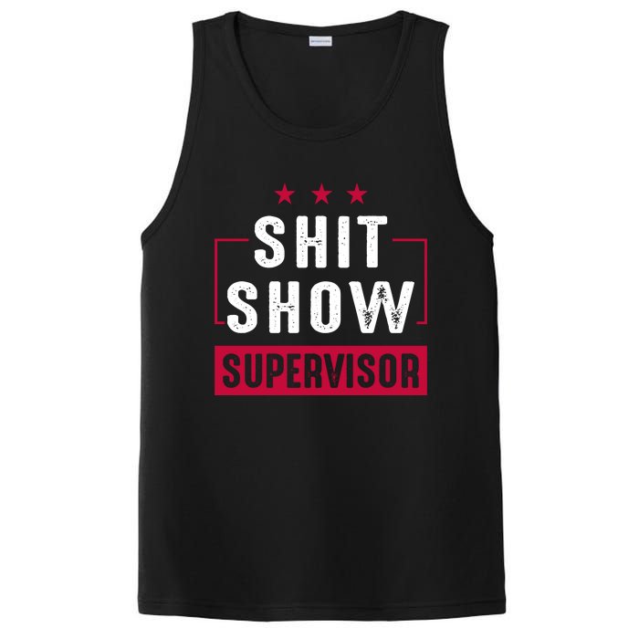 Shit Show Supervisor Funny Mom Boss Manager Teacher Gift PosiCharge Competitor Tank