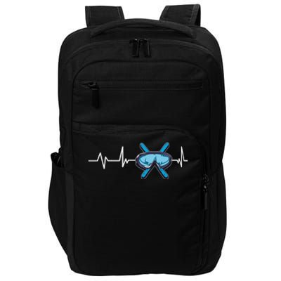 Skiing Ski Skier Heartbeat Skiing Gift Skiing Cool Gift Impact Tech Backpack