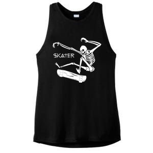 Skateboarding Skeleton Skater Gift Ladies PosiCharge Tri-Blend Wicking Tank