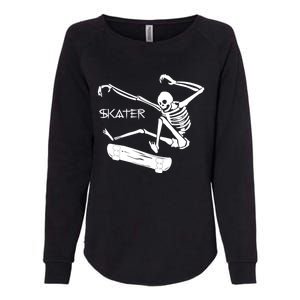 Skateboarding Skeleton Skater Gift Womens California Wash Sweatshirt