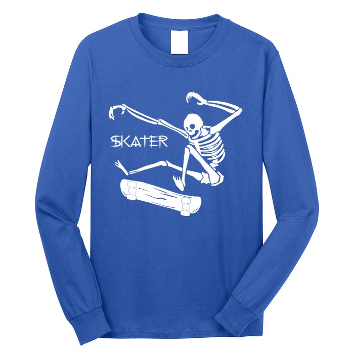 Skateboarding Skeleton Skater Gift Long Sleeve Shirt