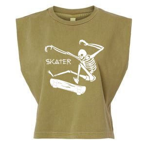 Skateboarding Skeleton Skater Gift Garment-Dyed Women's Muscle Tee