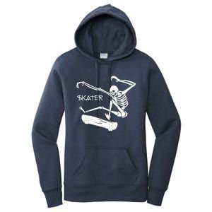 Skateboarding Skeleton Skater Gift Women's Pullover Hoodie