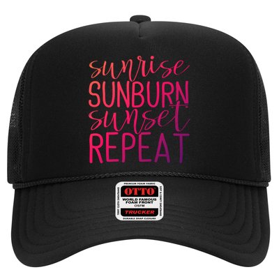 Sunrise Sunburn Sunset Repeat Tank Funny Summer Casual Gift Trucker Hat