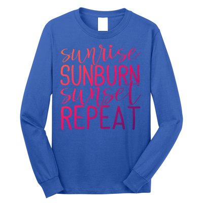 Sunrise Sunburn Sunset Repeat Tank Funny Summer Casual Gift Long Sleeve Shirt