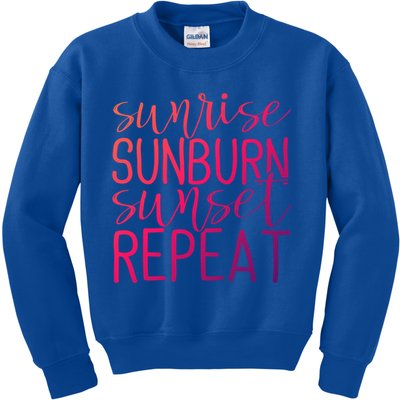 Sunrise Sunburn Sunset Repeat Tank Funny Summer Casual Gift Kids Sweatshirt