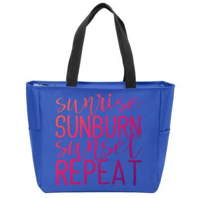 Sunrise Sunburn Sunset Repeat Tank Funny Summer Casual Gift Zip Tote Bag
