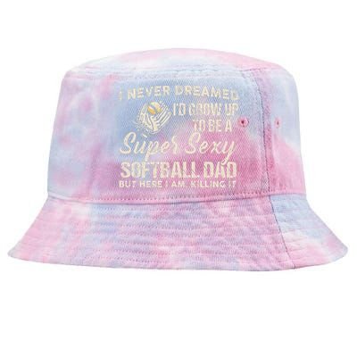 Super Sexy Softball Dad Funny Tie-Dyed Bucket Hat