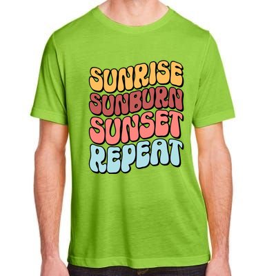 Sunrise Sunburn Sunset Repeat Vacation Retro Gift Adult ChromaSoft Performance T-Shirt