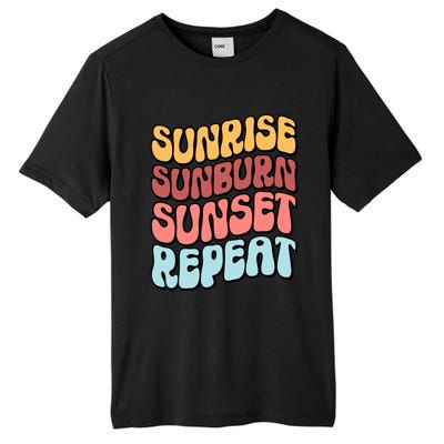 Sunrise Sunburn Sunset Repeat Vacation Retro Gift Tall Fusion ChromaSoft Performance T-Shirt