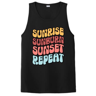 Sunrise Sunburn Sunset Repeat Vacation Retro Gift PosiCharge Competitor Tank