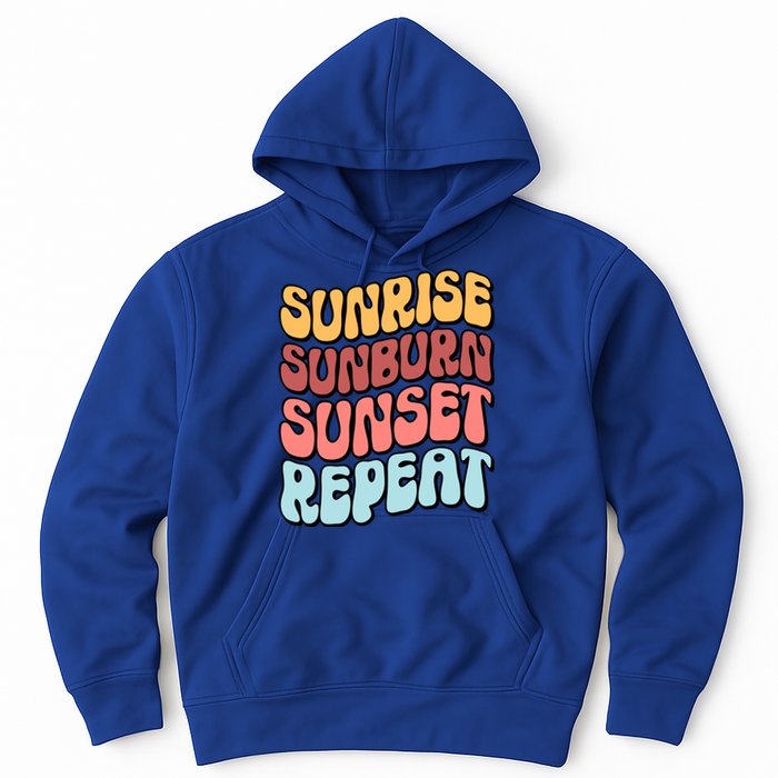 Sunrise Sunburn Sunset Repeat Vacation Retro Gift Hoodie