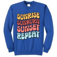 Sunrise Sunburn Sunset Repeat Vacation Retro Gift Sweatshirt