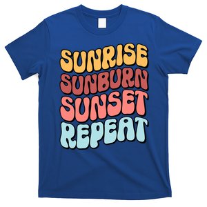 Sunrise Sunburn Sunset Repeat Vacation Retro Gift T-Shirt