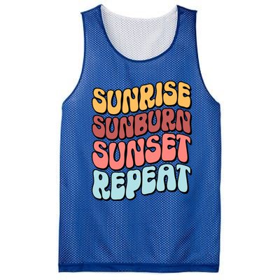 Sunrise Sunburn Sunset Repeat Vacation Retro Gift Mesh Reversible Basketball Jersey Tank