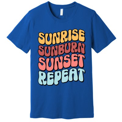 Sunrise Sunburn Sunset Repeat Vacation Retro Gift Premium T-Shirt