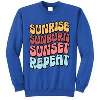 Sunrise Sunburn Sunset Repeat Vacation Retro Gift Tall Sweatshirt