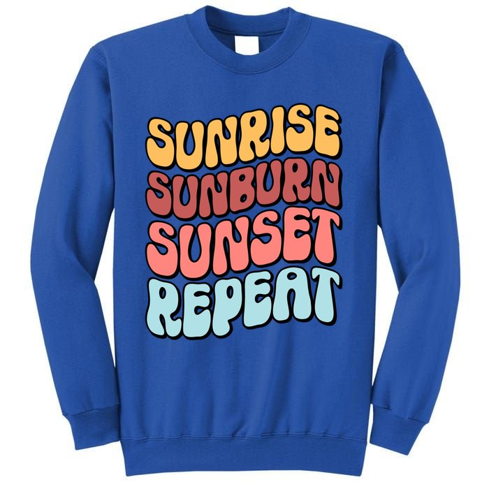 Sunrise Sunburn Sunset Repeat Vacation Retro Gift Tall Sweatshirt