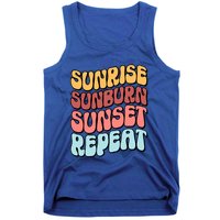 Sunrise Sunburn Sunset Repeat Vacation Retro Gift Tank Top