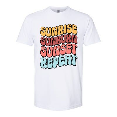 Sunrise Sunburn Sunset Repeat Vacation Retro Gift Softstyle CVC T-Shirt