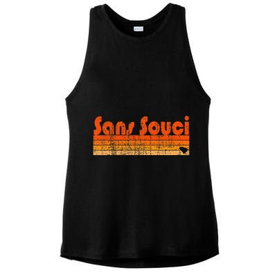 Sans Souci Sc Retro 80s Style Ladies PosiCharge Tri-Blend Wicking Tank