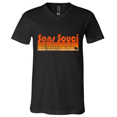 Sans Souci Sc Retro 80s Style V-Neck T-Shirt