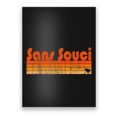 Sans Souci Sc Retro 80s Style Poster
