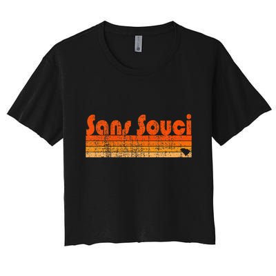 Sans Souci Sc Retro 80s Style Crop Top