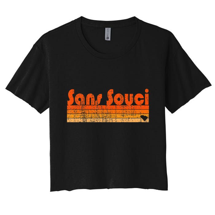 Sans Souci Sc Retro 80s Style Women's Crop Top Tee