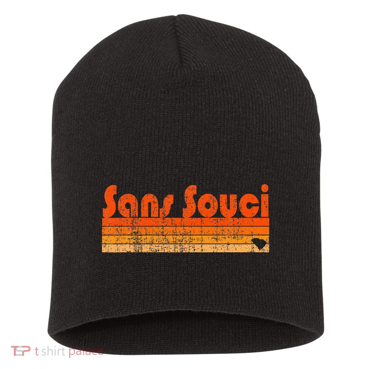 Sans Souci Sc Retro 80s Style Short Acrylic Beanie
