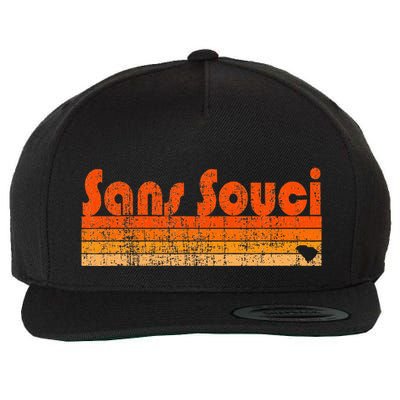 Sans Souci Sc Retro 80s Style Wool Snapback Cap