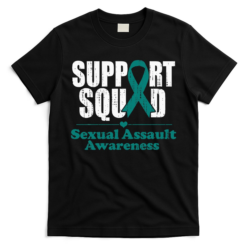 Support Squad Sexual Assault Awareness Month Teal Ribbon T-Shirt