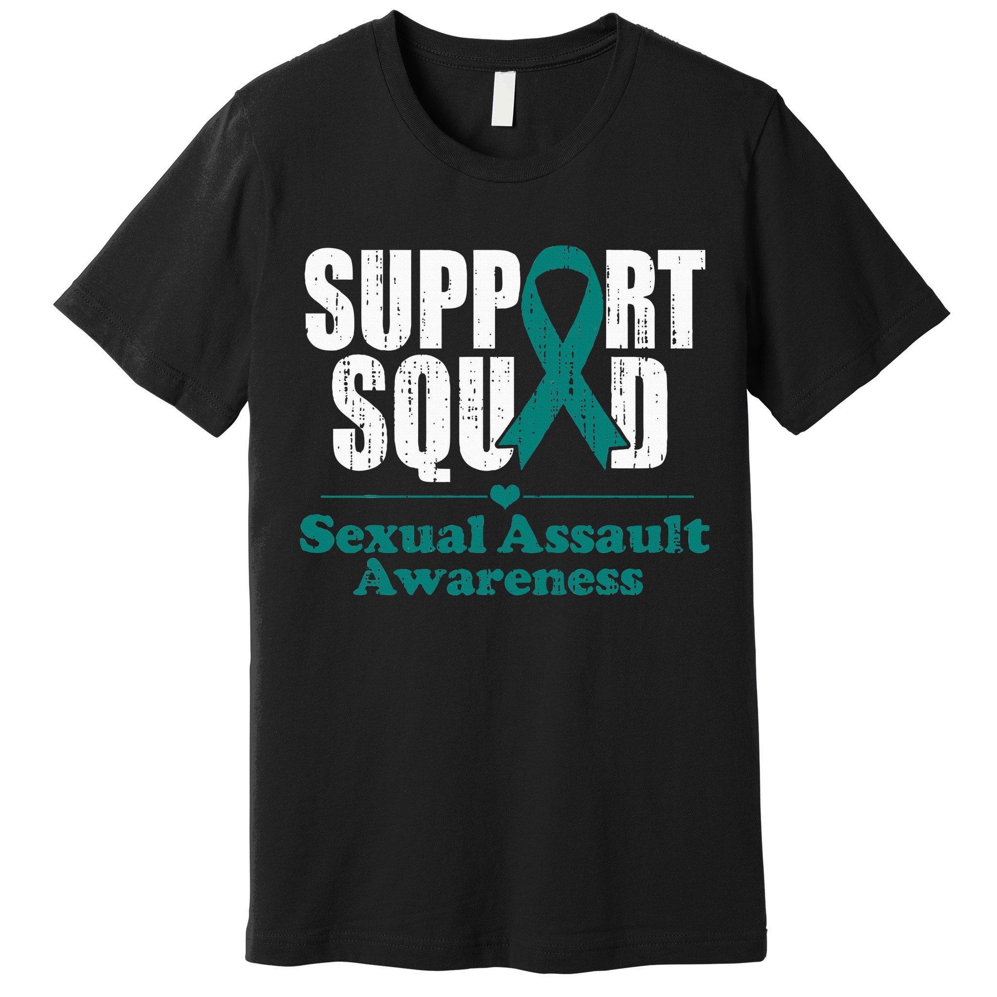 Support Squad Sexual Assault Awareness Month Teal Ribbon Premium T-Shirt