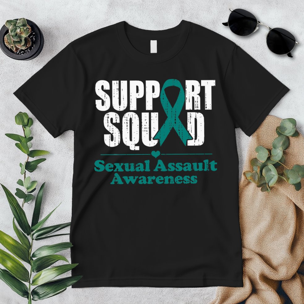 Support Squad Sexual Assault Awareness Month Teal Ribbon Premium T-Shirt