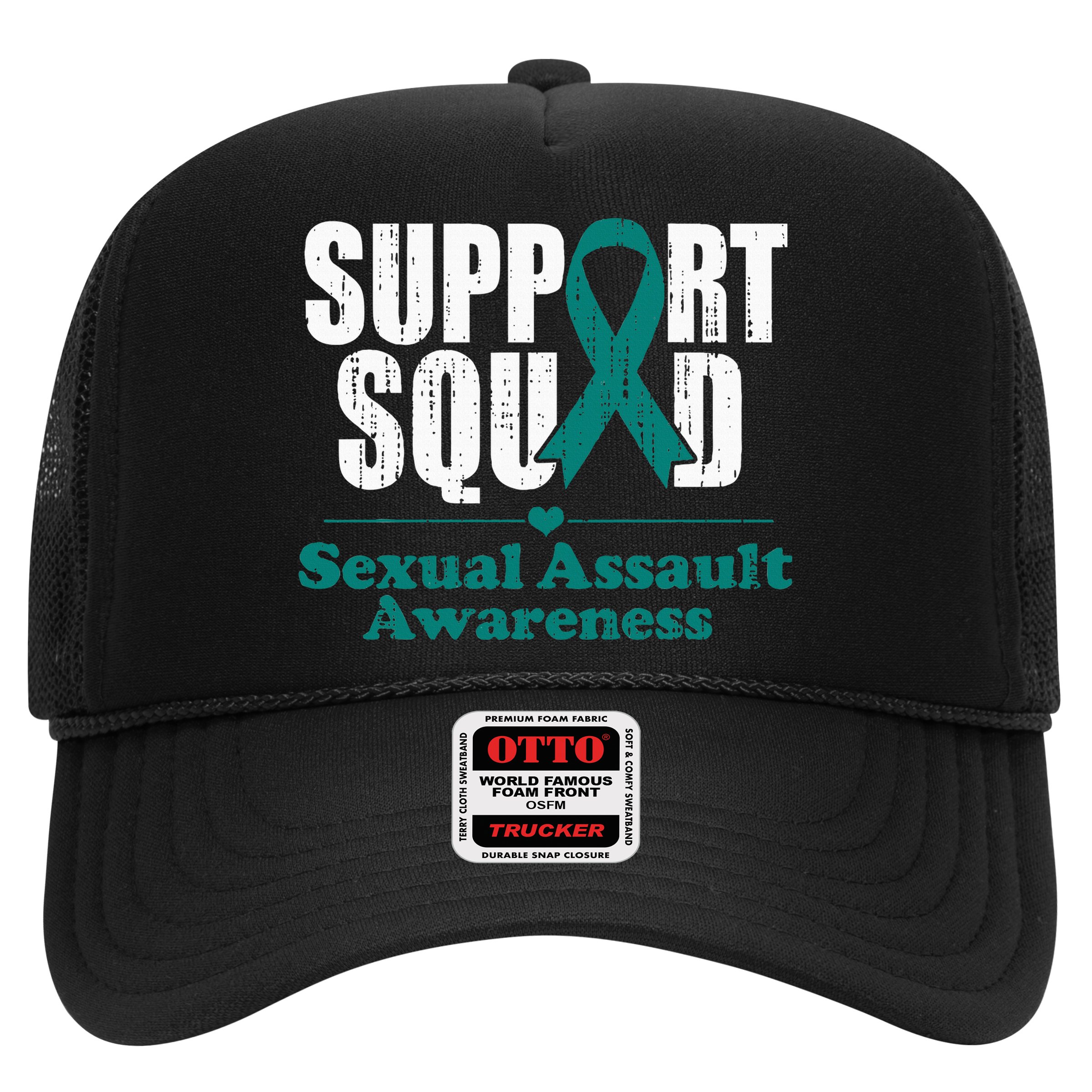 Support Squad Sexual Assault Awareness Month Teal Ribbon Hat