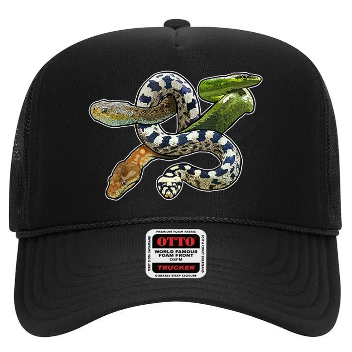 Snakes Snake Species Herpetology High Crown Mesh Back Trucker Hat