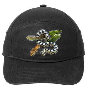 Snakes Snake Species Herpetology 7-Panel Snapback Hat