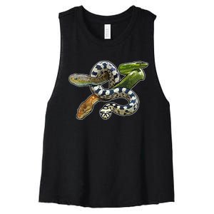 Snakes Snake Species Herpetology Women's Racerback Cropped Tank