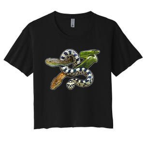 Snakes Snake Species Herpetology Women's Crop Top Tee