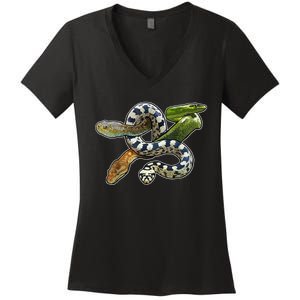 Snakes Snake Species Herpetology Women's V-Neck T-Shirt