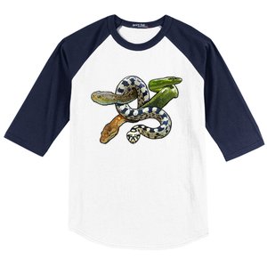 Snakes Snake Species Herpetology Baseball Sleeve Shirt