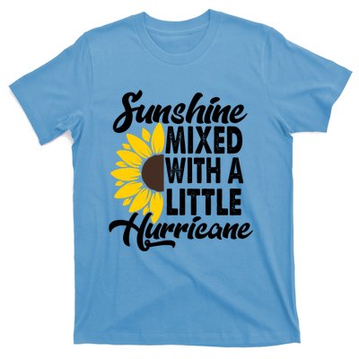 Sunflower She's Sunshine Mixed With A Little Hurricane Cute Gift T-Shirt