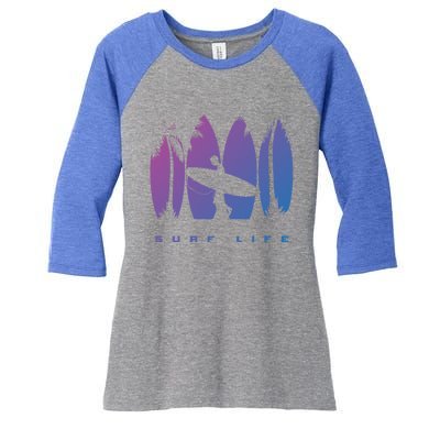 Surfing Surfer Surf Gift Women's Tri-Blend 3/4-Sleeve Raglan Shirt