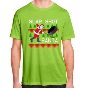 Slap Shot Santa Hockey Christmas Gift Office Christmas Party Meaningful Gift Adult ChromaSoft Performance T-Shirt