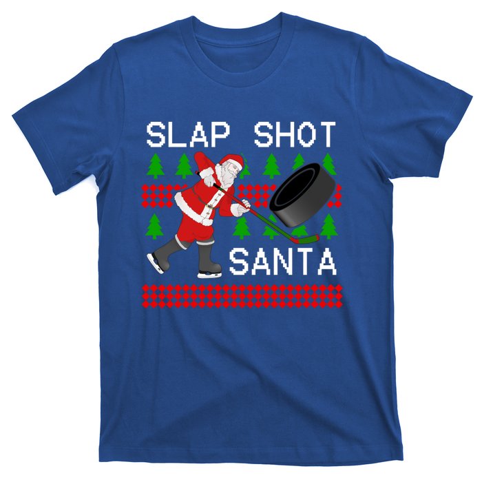 Slap Shot Santa Hockey Christmas Gift Office Christmas Party Meaningful Gift T-Shirt