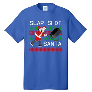 Slap Shot Santa Hockey Christmas Gift Office Christmas Party Meaningful Gift Tall T-Shirt