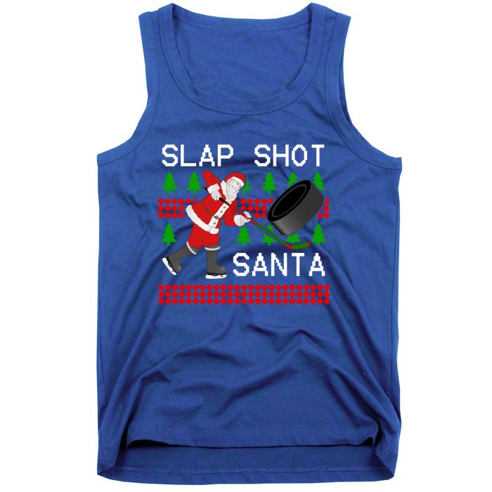 Slap Shot Santa Hockey Christmas Gift Office Christmas Party Meaningful Gift Tank Top