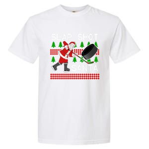 Slap Shot Santa Hockey Christmas Gift Office Christmas Party Meaningful Gift Garment-Dyed Heavyweight T-Shirt